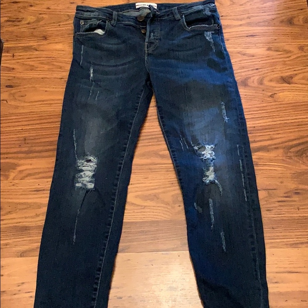 Blue ripped jeans